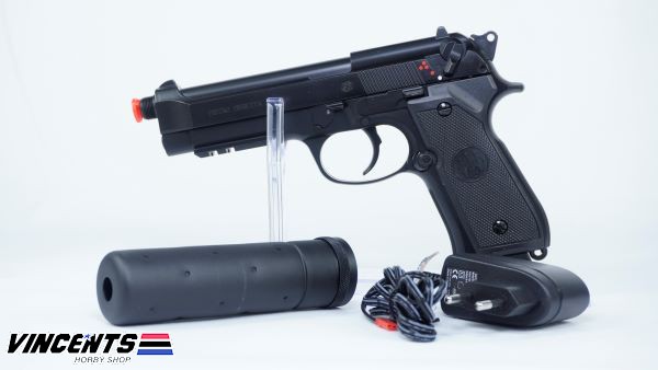 UMAREX Beretta M92 A1 (Electric with Silencer) Black Pistol