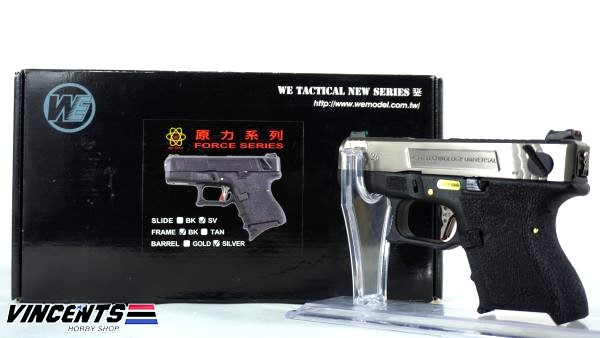 WE Glock 26 TMSS Silver Slide - FI optic sights