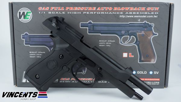 WE M92 Beretta Black Pistol