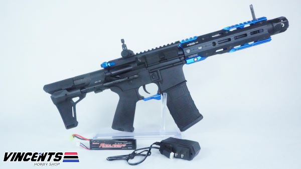 E&C 337 Two Tone Black and Blue AEG Rifle