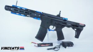 E&C 337 Two Tone Black and Blue AEG Rifle