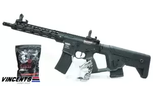 Lancer Tactical LT-22B-G2 M16 AEG Airsoft Rifle w/ Metal Handguard (Black)