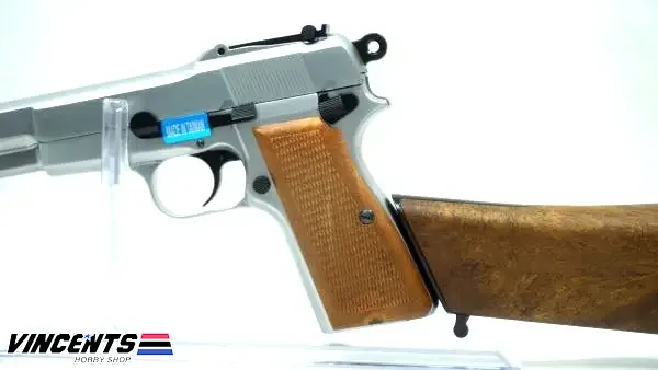 WE Browning “Hi Power” 1911 With Butt Stock Silver