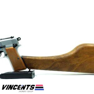 WE Browning “Hi Power” 1911 With Butt Stock Silver