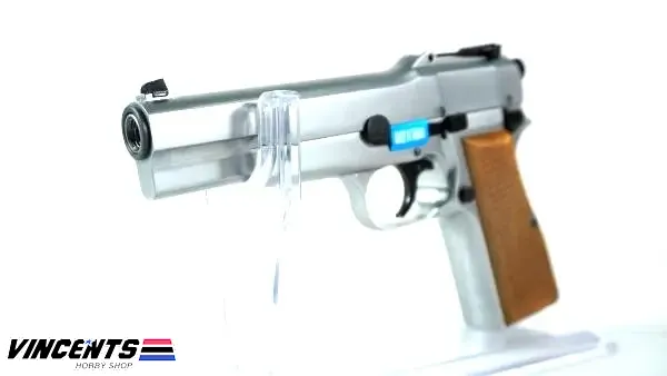 WE Browning “Hi Power” 1911 With Butt Stock Silver