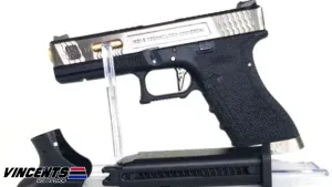 WE Glock 17 TMSS Black/Silver Slide with "Gold Barrel"