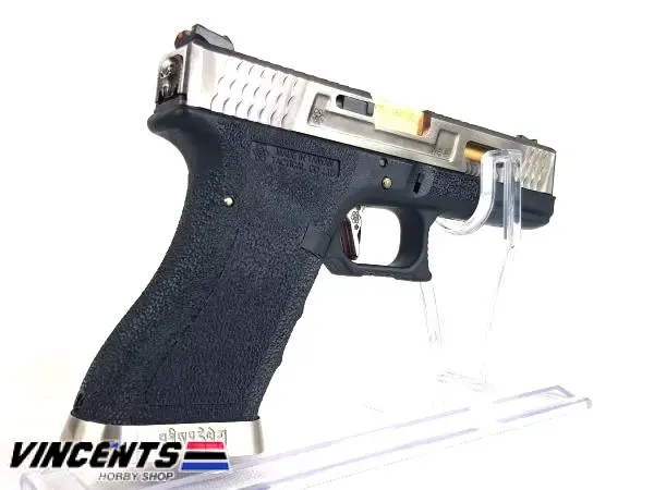 WE Glock 17 TMSS Black/Silver Slide with "Gold Barrel"