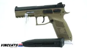 KJW CZ P-09 Tan Body Black Slide