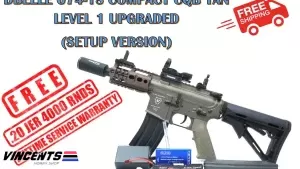 Level 1 Upgraded (500 – 530 FPS) Double Belle 074-1S M4 Compact CQB Tan (SET UP VERSION)