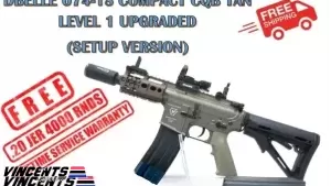 Level 1 Upgraded (500 – 530 FPS) Double Belle 074-1S M4 Compact CQB Tan (SET UP VERSION)