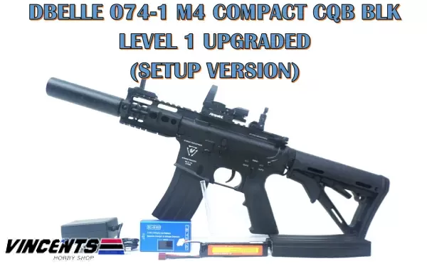 Level 1 Upgraded (500 - 520 FPS) Double Belle 074-1 M4 Compact CQB Black (SET UP VERSION)