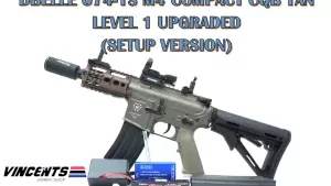 Level 1 Upgraded (500 – 520 FPS) Double Belle 074-1S M4 Compact CQB Tan (SET UP VERSION)