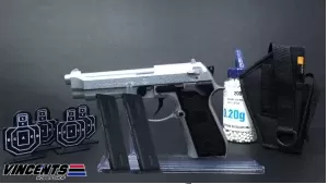 Package Bundle 077 - T9 M92 Beretta Spring Action Pistol “Take Down Version” (Silver)