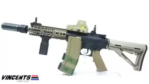 EC 604 DE (Level 2 Upgraded) "Full Set Up Version" M4 CQB Two tone Black/Tan